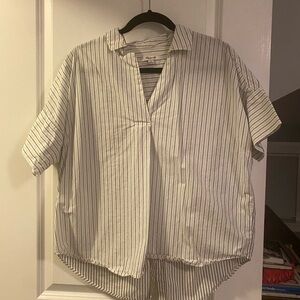 Madewell Black and White Striped Shirt